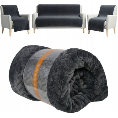 DrBED Koc Komplet na Kanapę i Fotele 3 szt. ZESTAW GRAFITOWE 70x140 160x200 DrBED Koc Komplet na Kanapę i Fotele 3 szt. ZESTAW GRAFITOWE 70x140 160x200