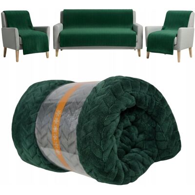 DrBED Koc Komplet na Kanapę i Fotele 3 szt. ZESTAW Zielone 70x140 160x200 DrBED Koc Komplet na Kanapę i Fotele 3 szt. ZESTAW Zielone 70x140 160x200