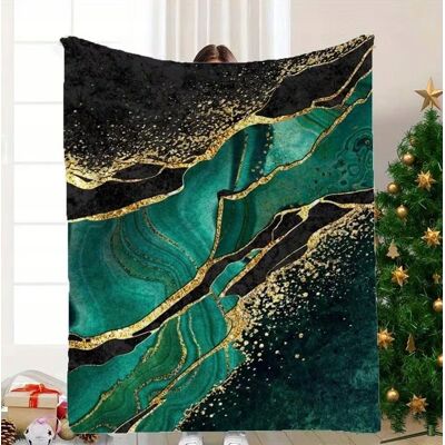 Inny producent Koc marmur szmaragdowy złoty nowoczesny Fancy złoto 150x200 cm na prezent Inny producent Koc marmur szmaragdowy złoty nowoczesny Fancy złoto 150x200 cm na prezent