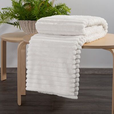 Koc mikroflano, D91, Soft, 150x200, biały, Eurofirany Koc mikroflano, D91, Soft, 150x200, biały, Eurofirany