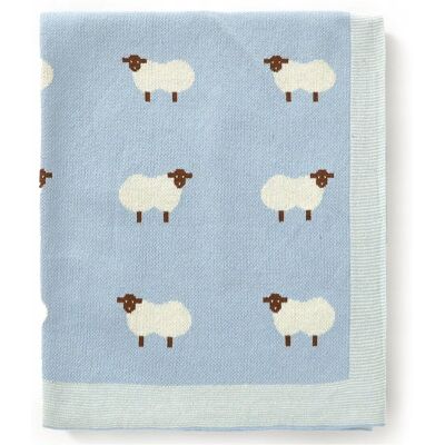 Inny producent Koc mimixiong bawełna 80 cm x 100 cm niebieski Inny producent Koc mimixiong bawełna 80 cm x 100 cm niebieski