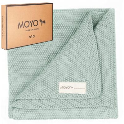 Inny producent Koc MOYO bawełna 70 cm x 90 cm zielony Inny producent Koc MOYO bawełna 70 cm x 90 cm zielony