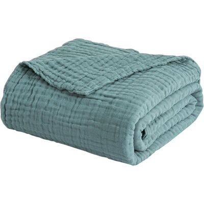 Inny producent Koc Muślinowy Narzuta Bawełniany Puszysty Miękki Niebieski 127 x 152 cm Inny producent Koc Muślinowy Narzuta Bawełniany Puszysty Miękki Niebieski 127 x 152 cm