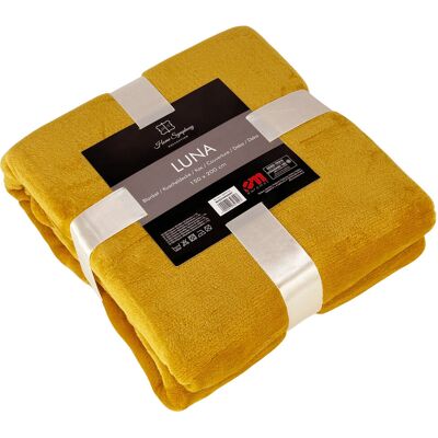 Inny producent Koc narzuta na łóżko LUNA 150x200 jednobarwny musztardowy Inny producent Koc narzuta na łóżko LUNA 150x200 jednobarwny musztardowy