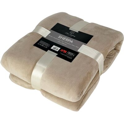 Inny producent Koc narzuta na łóżko Sherpa 150x200 dwustronny baranek beżowy Inny producent Koc narzuta na łóżko Sherpa 150x200 dwustronny baranek beżowy