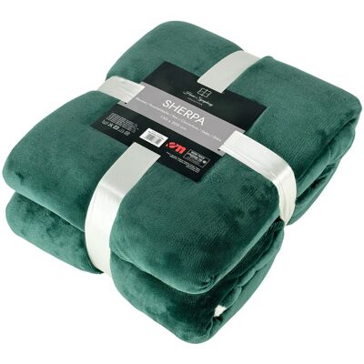 Inny producent Koc narzuta na łóżko Sherpa 150x200 dwustronny baranek butelkowa zieleń Inny producent Koc narzuta na łóżko Sherpa 150x200 dwustronny baranek butelkowa zieleń