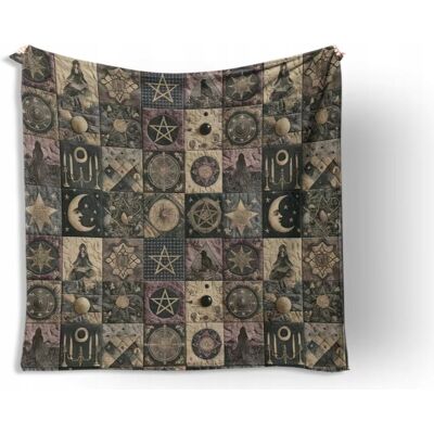 Inny producent Koc narzuta Pentagram wiedźma Wednesday GOTH jak patchwork Gotyk 150x200cm Inny producent Koc narzuta Pentagram wiedźma Wednesday GOTH jak patchwork Gotyk 150x200cm