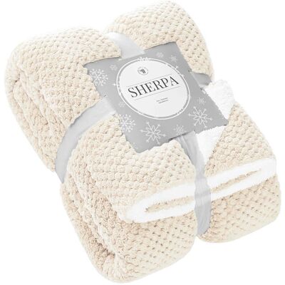 Sherpa - Narzuta 150x200 Beżowy - Koc Sherpa - Narzuta 150x200 Beżowy - Koc