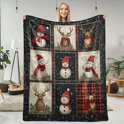 Inny producent Koc Narzuta święta świąteczny bałwan renifer miękki prezent 150x200 cm CK2 Inny producent Koc Narzuta święta świąteczny bałwan renifer miękki prezent 150x200 cm CK2