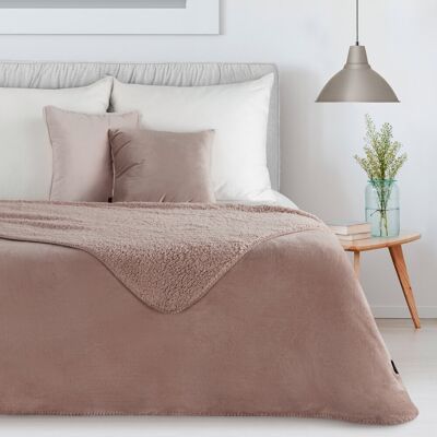 Koc narzuta TEDY 170x210 Eurofirany mocha miękka bukla + ciepły polar Koc narzuta TEDY 170x210 Eurofirany mocha miękka bukla + ciepły polar