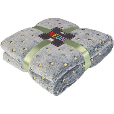 Darymex Koc narzuta z mikrofibry 200x220 malachitowy groszki Neon 240g/m2 Darymex Koc narzuta z mikrofibry 200x220 malachitowy groszki Neon 240g/m2