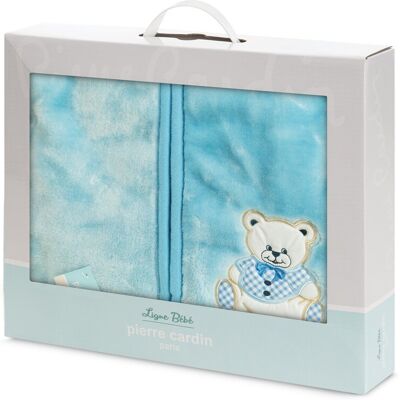 Eurofirany Koc - otulacz dziecięcy 80x90 cm niebieski z uroczą aplikacja misia BABY 6 Pierre Cardin Eurofirany Koc - otulacz dziecięcy 80x90 cm niebieski z uroczą aplikacja misia BABY 6 Pierre Cardin