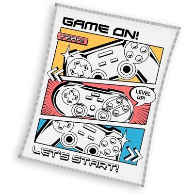 Carbotex Kocyk dziecięcy z miękkiego coralu PUSZYSTY KOC GAME PAD biały 150x200 Carbotex Kocyk dziecięcy z miękkiego coralu PUSZYSTY KOC GAME PAD biały 150x200