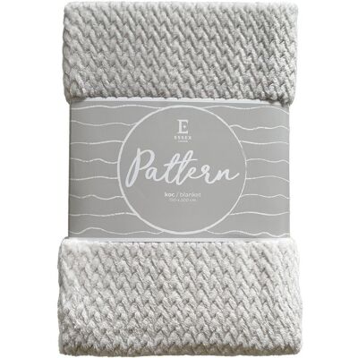 Essex Koc Pattern gruby nowoczesny 150x200 jasny szary Essex Koc Pattern gruby nowoczesny 150x200 jasny szary
