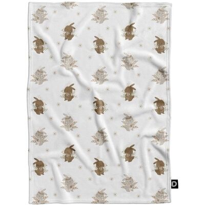 DECORDRUK Koc pluszowy dla dzieci BUNNY BLISS wzór D245 zajączki w kwiatuszkach 150 x 200 cm DECORDRUK Koc pluszowy dla dzieci BUNNY BLISS wzór D245 zajączki w kwiatuszkach 150 x 200 cm