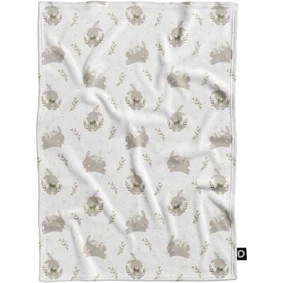 DECORDRUK Koc pluszowy dla dzieci BUNNY BLISS wzór D252 zajączki w gałązkach 150 x 200 cm DECORDRUK Koc pluszowy dla dzieci BUNNY BLISS wzór D252 zajączki w gałązkach 150 x 200 cm