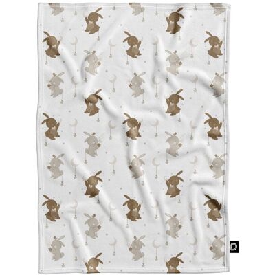 DECORDRUK Koc pluszowy dla dzieci BUNNY BLISS wzór D253 zajączki w gwiazdkach 150 x 200 cm DECORDRUK Koc pluszowy dla dzieci BUNNY BLISS wzór D253 zajączki w gwiazdkach 150 x 200 cm