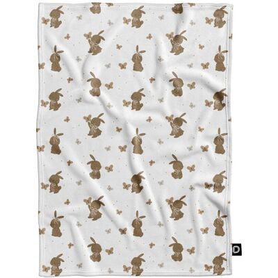 DECORDRUK Koc pluszowy dla dzieci BUNNY BLISS wzór D254 zajączki w motylkach 150 x 200 cm DECORDRUK Koc pluszowy dla dzieci BUNNY BLISS wzór D254 zajączki w motylkach 150 x 200 cm