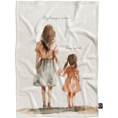 DECORDRUK Koc pluszowy dla mamy wzór DM26 mama i córka 06 150 x 200 cm DECORDRUK Koc pluszowy dla mamy wzór DM26 mama i córka 06 150 x 200 cm