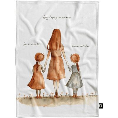 DECORDRUK Koc pluszowy dla mamy wzór DM27 mama i córki 150 x 200 cm DECORDRUK Koc pluszowy dla mamy wzór DM27 mama i córki 150 x 200 cm