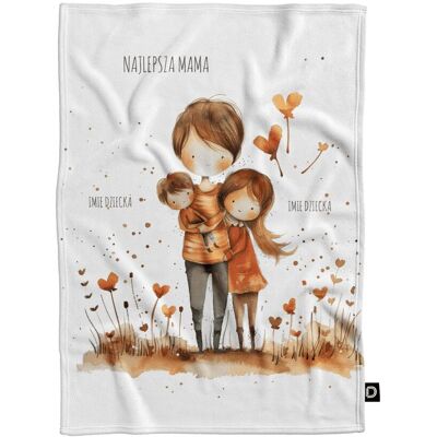 DECORDRUK Koc pluszowy dla mamy wzór DM30 mama z dziećmi 150 x 200 cm DECORDRUK Koc pluszowy dla mamy wzór DM30 mama z dziećmi 150 x 200 cm
