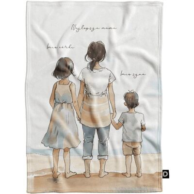 DECORDRUK Koc pluszowy dla mamy wzór DM31 mama z dziećmi 01 150 x 200 cm DECORDRUK Koc pluszowy dla mamy wzór DM31 mama z dziećmi 01 150 x 200 cm