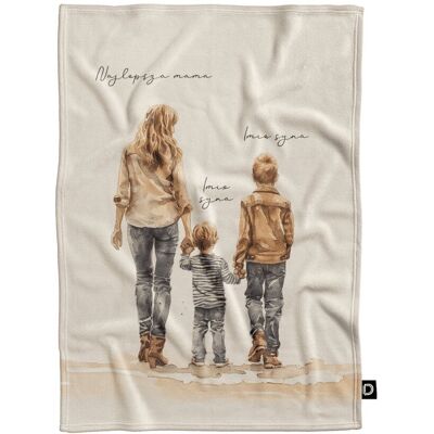 DECORDRUK Koc pluszowy dla mamy wzór DM41 mama i synowie 03 150 x 200 cm DECORDRUK Koc pluszowy dla mamy wzór DM41 mama i synowie 03 150 x 200 cm