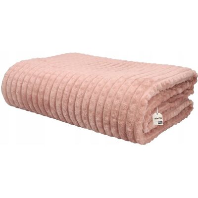 Cadro Koc pluszowy miękki 130x170 cm z mikrofibry wytłaczany ciepły różowy Cadro Koc pluszowy miękki 130x170 cm z mikrofibry wytłaczany ciepły różowy