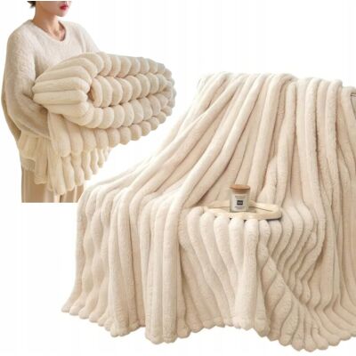 Inny producent KOC PLUSZOWY MIĘKKI PLED NARZUTA NA ŁÓŻKO CIEPŁY GRUBY 180x200cm KREMOWY Inny producent KOC PLUSZOWY MIĘKKI PLED NARZUTA NA ŁÓŻKO CIEPŁY GRUBY 180x200cm KREMOWY