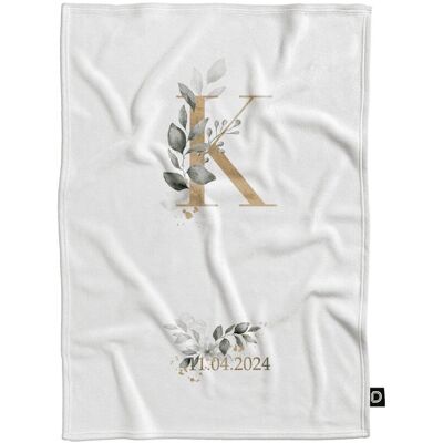 DECORDRUK Koc pluszowy ślubny wzór LS32 złote literki 135 x 100 cm DECORDRUK Koc pluszowy ślubny wzór LS32 złote literki 135 x 100 cm
