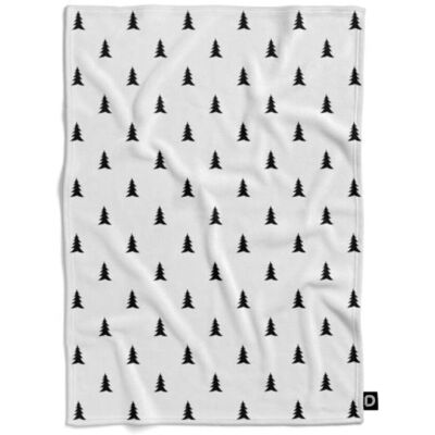 DECORDRUK Koc pluszowy WINTER wzór BN05 czarne, skandynawskie choinki 150 x 200 cm DECORDRUK Koc pluszowy WINTER wzór BN05 czarne, skandynawskie choinki 150 x 200 cm