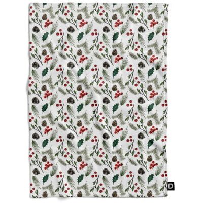 DECORDRUK Koc pluszowy WINTER wzór BN08 ostrokrzew 150 x 200 cm DECORDRUK Koc pluszowy WINTER wzór BN08 ostrokrzew 150 x 200 cm