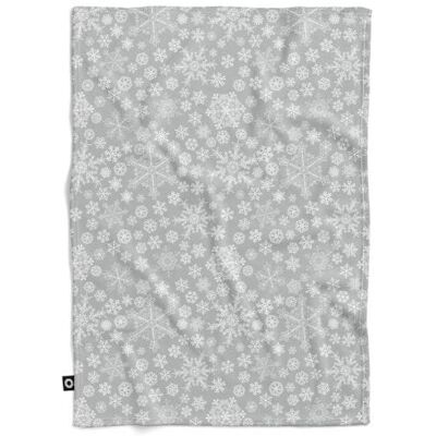 DECORDRUK Koc pluszowy WINTER wzór BN17 płatki śniegu na szarym tle 80 x 60 cm DECORDRUK Koc pluszowy WINTER wzór BN17 płatki śniegu na szarym tle 80 x 60 cm