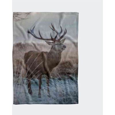 DECORDRUK Koc pluszowy WINTER wzór BN19 jeleń w śniegu 150 x 200 cm DECORDRUK Koc pluszowy WINTER wzór BN19 jeleń w śniegu 150 x 200 cm