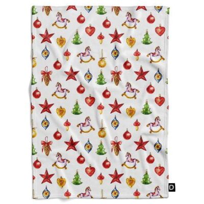 DECORDRUK Koc pluszowy WINTER wzór BN21 malowane bombki 150 x 200 cm DECORDRUK Koc pluszowy WINTER wzór BN21 malowane bombki 150 x 200 cm