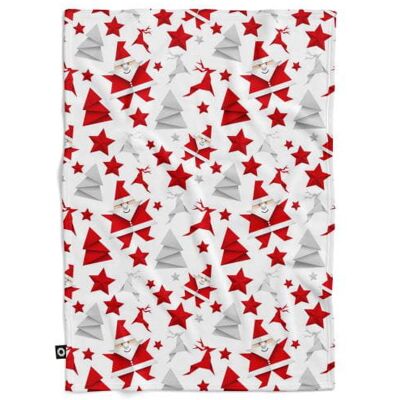 DECORDRUK Koc pluszowy WINTER wzór BN22 Mikołaj origami 135 x 100 cm DECORDRUK Koc pluszowy WINTER wzór BN22 Mikołaj origami 135 x 100 cm