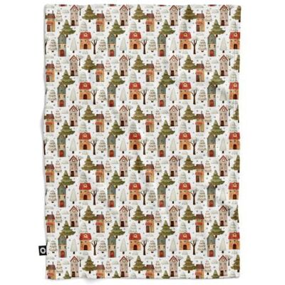 DECORDRUK Koc pluszowy WINTER wzór BN23 zimowe miasteczko 150 x 200 cm DECORDRUK Koc pluszowy WINTER wzór BN23 zimowe miasteczko 150 x 200 cm