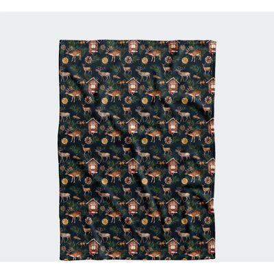 DECORDRUK Koc pluszowy WINTER wzór BN24 akwarelowy renifer z pomarańczą 150 x 200 cm DECORDRUK Koc pluszowy WINTER wzór BN24 akwarelowy renifer z pomarańczą 150 x 200 cm
