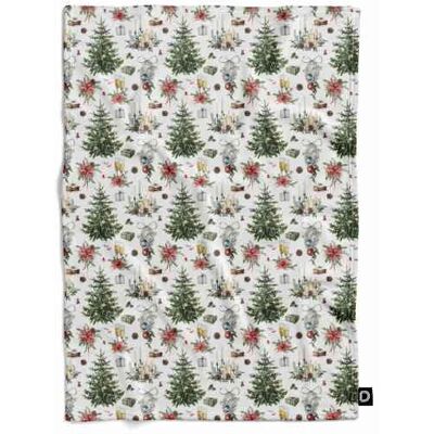 DECORDRUK Koc pluszowy WINTER wzór BN27 świąteczna choinka z prezentami 135 x 100 cm DECORDRUK Koc pluszowy WINTER wzór BN27 świąteczna choinka z prezentami 135 x 100 cm