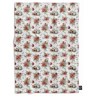 DECORDRUK Koc pluszowy WINTER wzór BN28 świąteczne dekoracje z rudzikiem 150 x 200 cm DECORDRUK Koc pluszowy WINTER wzór BN28 świąteczne dekoracje z rudzikiem 150 x 200 cm
