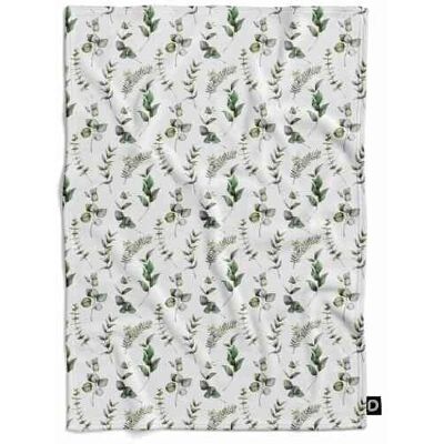 DECORDRUK Koc pluszowy WINTER wzór BN29 zielone gałązki 150 x 200 cm DECORDRUK Koc pluszowy WINTER wzór BN29 zielone gałązki 150 x 200 cm