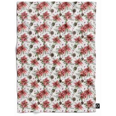 DECORDRUK Koc pluszowy WINTER wzór BN31 akwarelowe gwiazdy betlejemskie 80 x 60 cm DECORDRUK Koc pluszowy WINTER wzór BN31 akwarelowe gwiazdy betlejemskie 80 x 60 cm