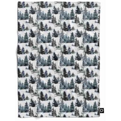 DECORDRUK Koc pluszowy WINTER wzór BN32 zamglony las 80 x 60 cm DECORDRUK Koc pluszowy WINTER wzór BN32 zamglony las 80 x 60 cm
