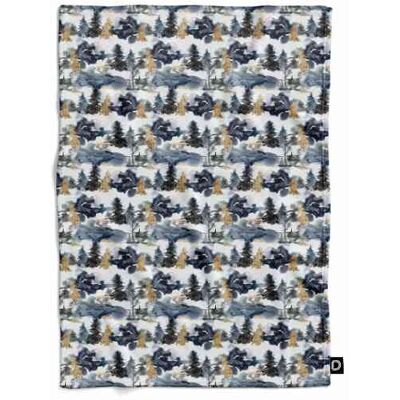 DECORDRUK Koc pluszowy WINTER wzór BN33 zimowy las ze złotem 80 x 60 cm DECORDRUK Koc pluszowy WINTER wzór BN33 zimowy las ze złotem 80 x 60 cm