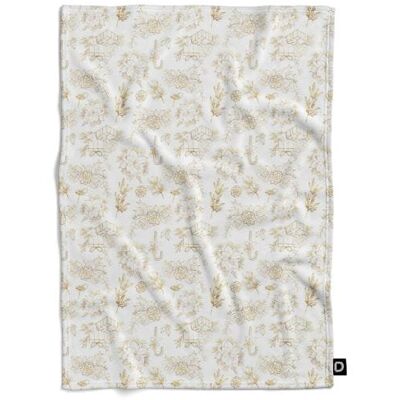 DECORDRUK Koc pluszowy WINTER wzór BN37 złote świąteczne szkice 150 x 200 cm DECORDRUK Koc pluszowy WINTER wzór BN37 złote świąteczne szkice 150 x 200 cm