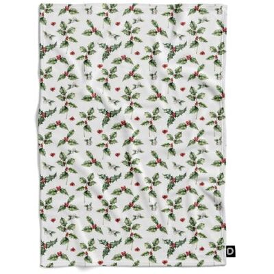 DECORDRUK Koc pluszowy WINTER wzór BN38 akwarelowy ostrokrzew 150 x 200 cm DECORDRUK Koc pluszowy WINTER wzór BN38 akwarelowy ostrokrzew 150 x 200 cm