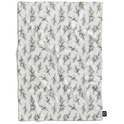 DECORDRUK Koc pluszowy WINTER wzór BN39 gałązki jałowca 135 x 100 cm DECORDRUK Koc pluszowy WINTER wzór BN39 gałązki jałowca 135 x 100 cm