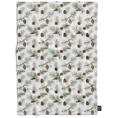 DECORDRUK Koc pluszowy WINTER wzór BN40 akwarelowe gałązki z szyszkami 150 x 200 cm DECORDRUK Koc pluszowy WINTER wzór BN40 akwarelowe gałązki z szyszkami 150 x 200 cm