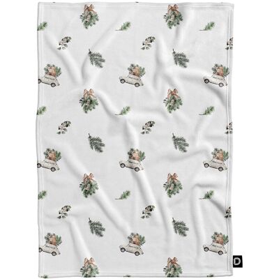 DECORDRUK Koc pluszowy XMAS wzór XM12 Jadą Święta 150 x 200 cm DECORDRUK Koc pluszowy XMAS wzór XM12 Jadą Święta 150 x 200 cm