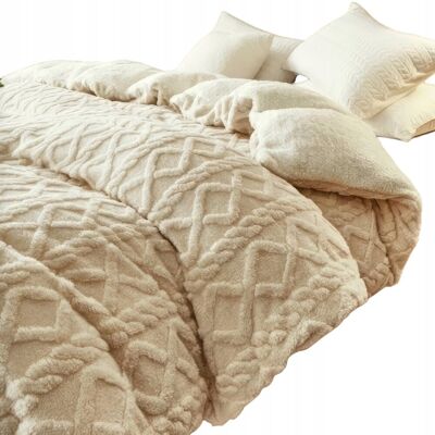 Inny producent Koc Redle bawełna 180 cm x 220 cm beżowy Inny producent Koc Redle bawełna 180 cm x 220 cm beżowy